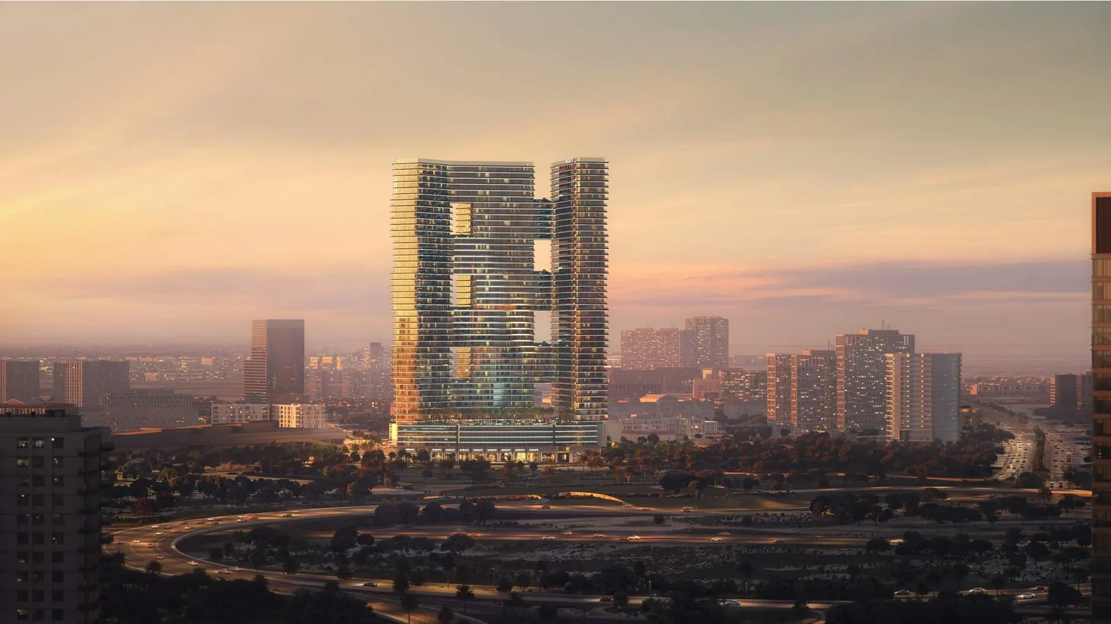 Binghatti Skyterraces için geliştiricinin hazırladığı görsel.
