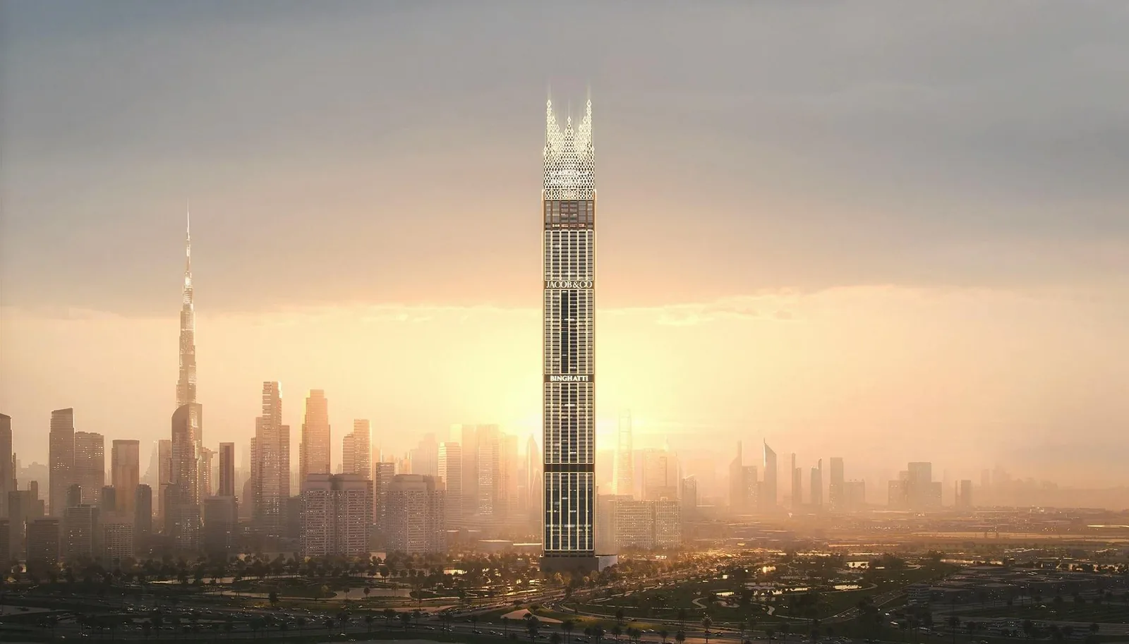 Developer illustration of Burj Binghatti Jacob & Co Residences.